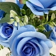 thumbnail image 2 of Ukeler 2 Bunches Rose Flowers Blue Silk Rose Artificial Flowers with Stems for Home Decoration, 2 of 6