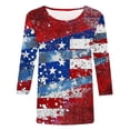 thumbnail image 5 of TrendVibe365 4th of July T Shirts Women Summer Stars Stripes Independence Day Shirts Casual 3/4 Sleeve Patriontic Tunic Tops Fashion Crew Neck 1776 Clothes Loose Fit Outfits, 5 of 5