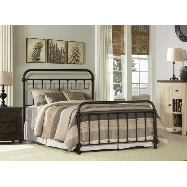 Hillsdale Furniture Kirkwood Metal Spindle King Bed with Frame, Dark Bronze