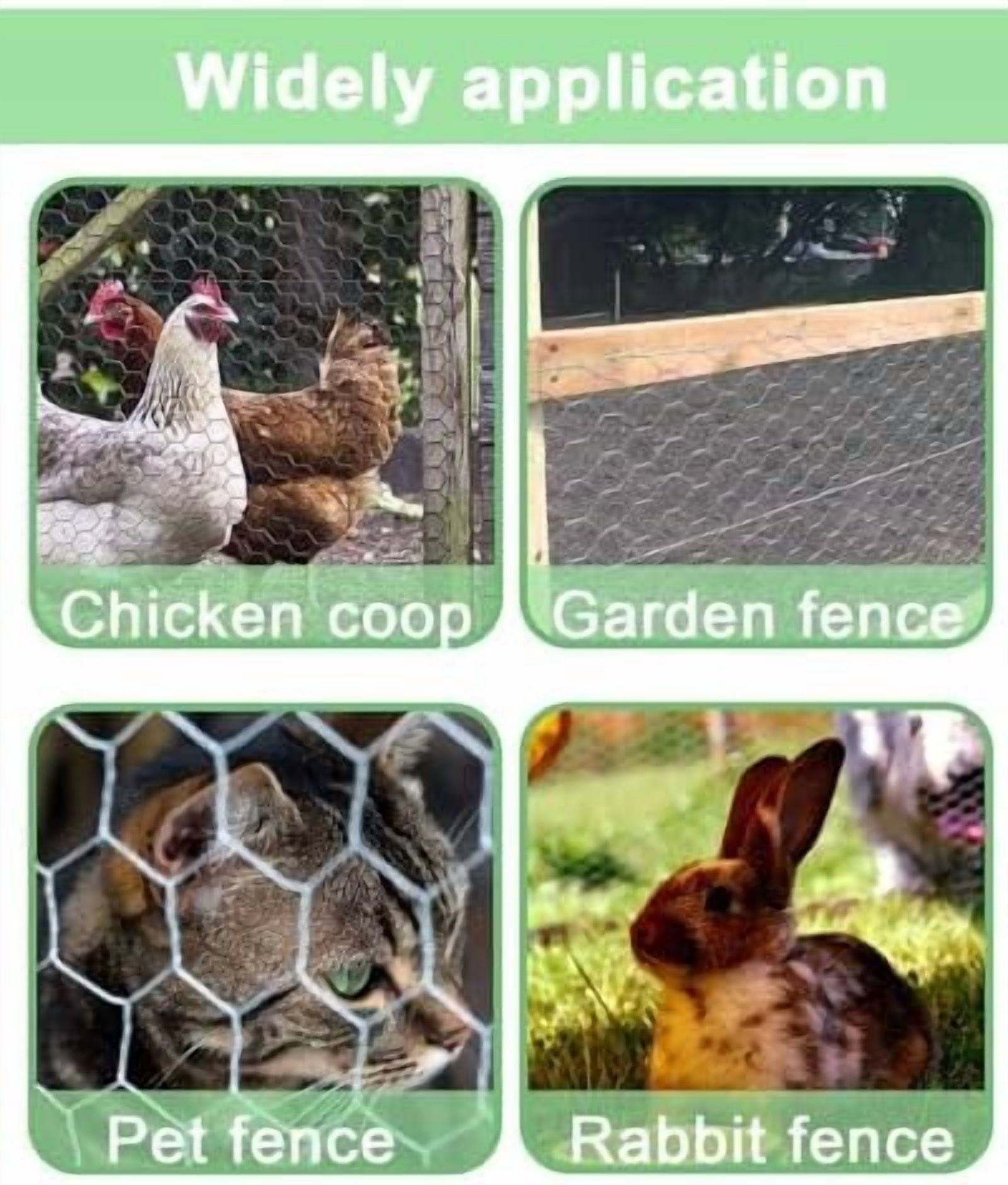 Galvanized Chicken Wire Mesh Roll 13.7" x 315", 0.8 Inch Hexagonal Poultry Netting Fence for Garden, Rabbits, Chicken Coop, Plant Protection & DIY Crafts