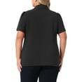 thumbnail image 3 of Agnes Orinda Women's Plus Size Blazers Single Breasted Notched Lapel Short Sleeve Office Jackets 1X Black, 3 of 6