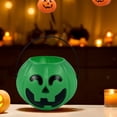 thumbnail image 4 of Halloween Pumpkin Candy Bucket Plastic Jack O Lantern Jar With Handle For Trick Or Treating Party Favor Storage Container(Green-7.2Cm), 4 of 4