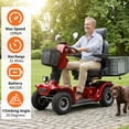 thumbnail image 3 of Xlluproid Heavy Duty 4-Wheel Mobility Scooter for Adults & Seniors,360°Adjustable Seat,Front Basket & Large Removable Rear Storage Container,Red, 3 of 9