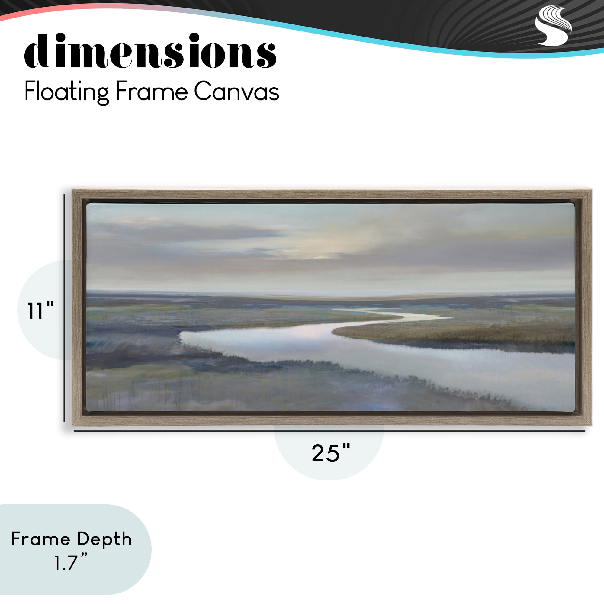 Stupell Industries Foggy Riverbend Atmosphere Brown Framed Floater Canvas Wall Art, design by Christy McKee