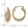 thumbnail image 2 of 14k With Rhodium Polished Textured Hoop Earringss 18.75x16.5mm Wide 4.25mm Thick Hoop Earring for Women, 2 of 2