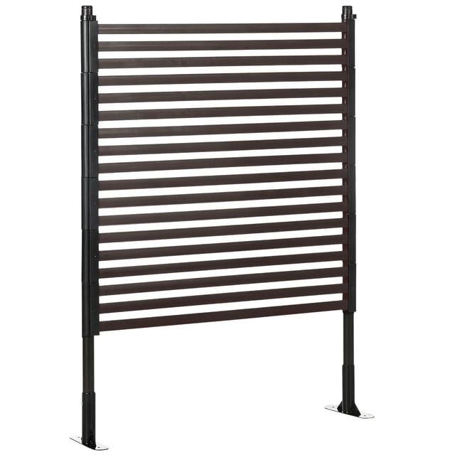 Brown 4ft Outdoor Privacy Screen – Metal Garden Divider for Patio, Deck & Backyard – Versatile Barrier with 2 Standing Options