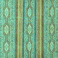 thumbnail image 1 of Ahgly Company Machine Washable Indoor Square Abstract Turquoise Blue Modern Area Rugs, 3' Square, 1 of 4