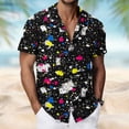 thumbnail image 2 of Wrtxtat Hawaiian Shirt for Men Floral Tropical Printed Casual Lapel Short Sleeve Button Down Shirts Cozy Summer Beach Cruise Vacation Aloha Shirt Multicolor#15 M, 2 of 8