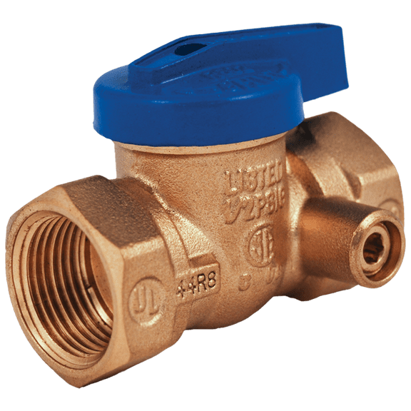 Legend Valve 3/4" T-3100 Gas Valve with Side Tap in Forged Brass - 102-514