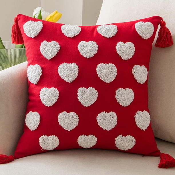 Fundas de Almohada con Corazones, Funda de Cojín Decorativa para Sofá, Decoración Del Hogar, Decoración para Bodas y Aniversarios
