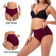 thumbnail image 4 of INNERSY Women's Cotton High Waisted Briefs 5-Pack Postpartum Full Coverage Underwear(L,Vintage), 4 of 7