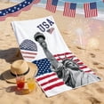 thumbnail image 2 of Patriotic USA Beach Towels, 63'' x 31.5'' 4th of July Large Fast-Dry Stars Stripes Towel for Independence Day Pool Swim Bath Beach, 2 of 6