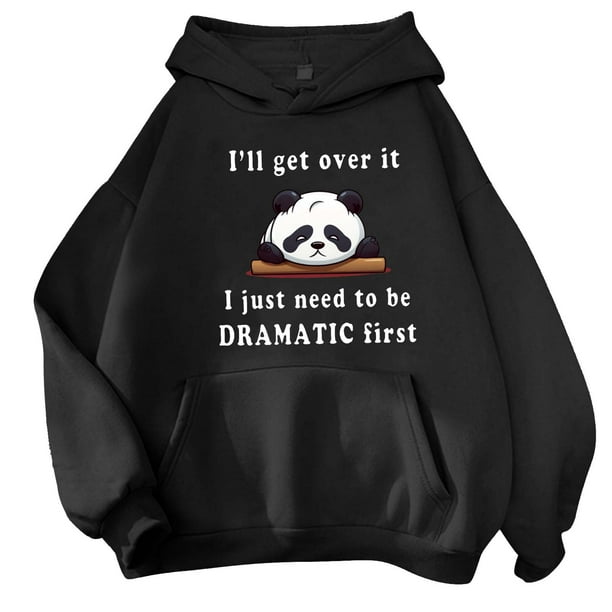 Gibobby Sudaderas para mujer, Sudaderas de manga larga con capucha para mujer, suéteres de forro polar, sudaderas con bolsillos(Negro,G)