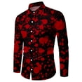 thumbnail image 1 of voss Chemise Imprimée Taches de Sang pour Homme Manches Longues Col Rabattu, 1 of 5
