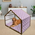 thumbnail image 2 of Mauve Pet House, Vibrant Raspberries Branches Leaves Freshening Nature Fruit Art Illustration, Outdoor & Indoor Portable Dog Kennel with Pillow and Cover, 5 Sizes, Violet and Purple, by Ambesonne, 2 of 4