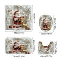 thumbnail image 4 of Cheapark Gift Santa Claus and Reindeer Christmas Theme Bathroom Mat Set 4 Pieces with U Shaped Mat and Shower Curtain for Festive Holiday Bathroom Decor, 4 of 6