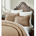 thumbnail image 3 of Better Trends King Sham Pillowcase For king Bedspread 100% Cotton 1 Pack 20" x 36" Ultra Soft Waffle Weave Medallion Design Decorative Case Covers for Bed Heirloom Collection (Tan), 3 of 5