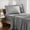 Gray, variant on 6 Piece Printed Sheet Set, Deluxe Ultra Soft 1500 Series, Double Brushed Microfiber -Pinstripes White, King