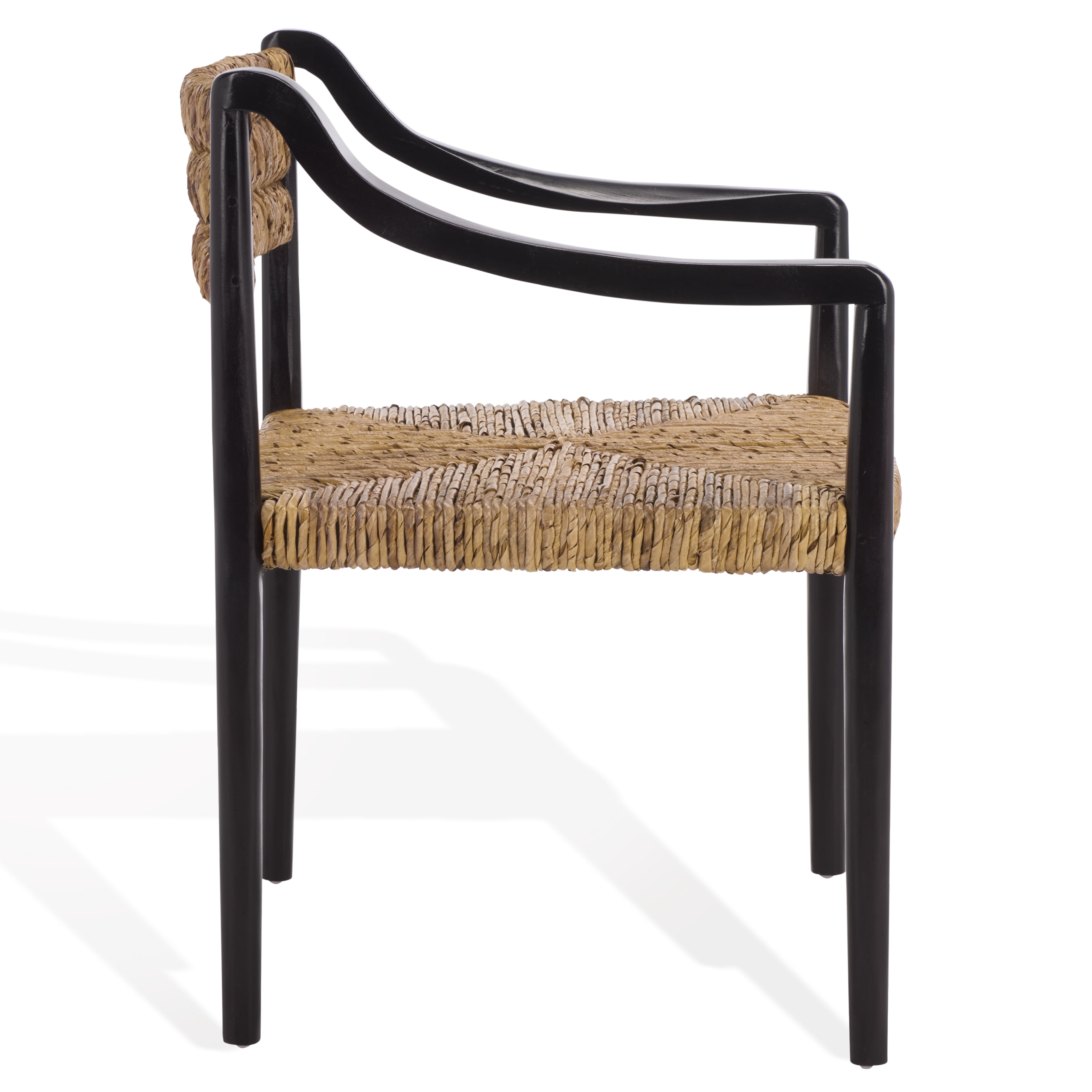 Safavieh Couture Kona Woven Abaca Dining Chair, Black/Natural