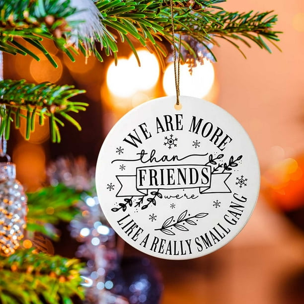 Christmas Acrylic Flat Ornaments Round Friend Ornaments Christmas Decoration