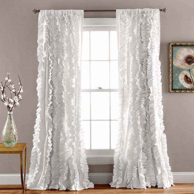 Panel de ventana Lush Decor Belle Single Blanco 54x84 100% poliéster Texturizado