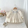 thumbnail image 2 of Ropa de primavera para niñas de 1 a 6 años, vestido informal para niños, vestido de princesa bordado con mangas abullonadas y cuello redondo, 2 of 6