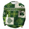 thumbnail image 1 of Camisa de Día de San Patricio Hombres de Manga Larga de Manga Larga Cuello Redondo Tops Casuales para Hombres, Tejido Elástico Diario Muy Cómodo Y Súper Suave para Fiesta, Festival, Vacaciones, Viaje, 1 of 6