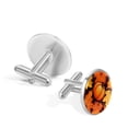 thumbnail image 3 of Pumpkin Elegant Dress Shirt Cufflink Set for Men, Stainless Steel, Wedding and Business Attire, 3 of 6