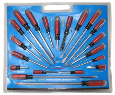 20 Piece Mechanic's Complete Large Selection Screwdriver Tool Set