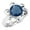 Blue Sapphire Simulated, variant on Amber Ring 925 Sterling Silver Handmade Jewelry
