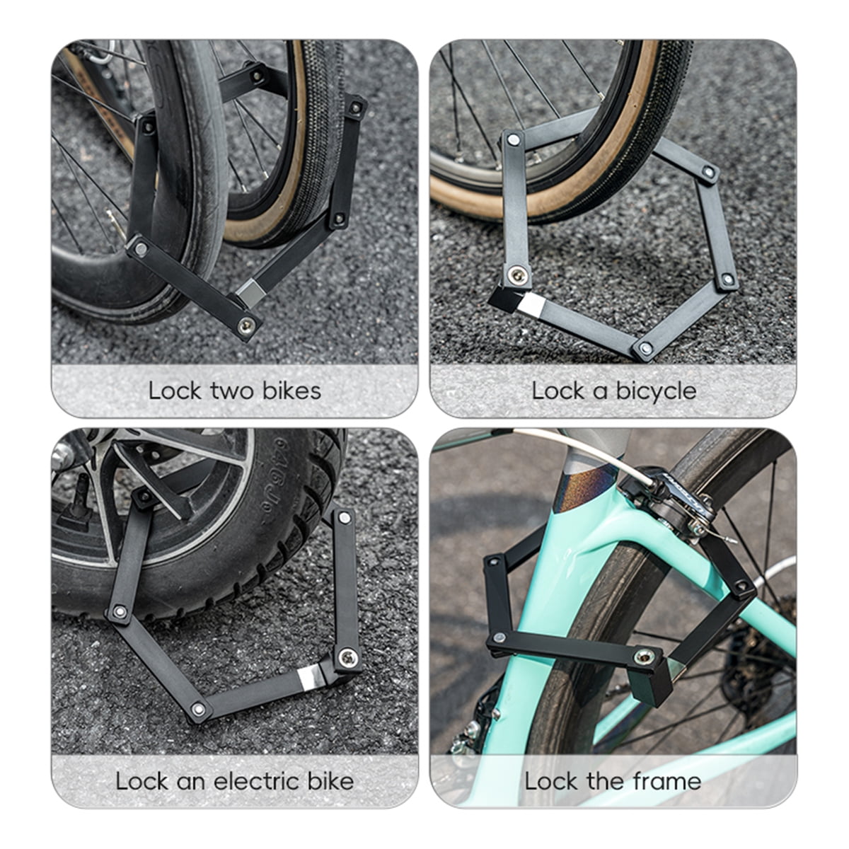 ROCKBROS Bicycle Key Lock,Foldable and Portable Bike Locks