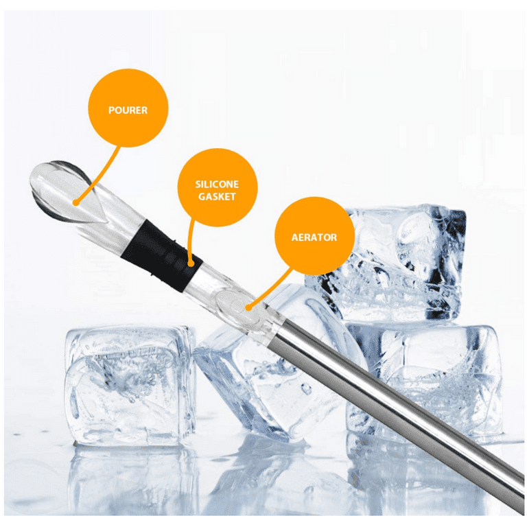 Corkcicle Air 4-in-1 Iceless Wine Chiller with Aerator, Pourer and Stopper;  Makes a Great Wine Accessories Gift