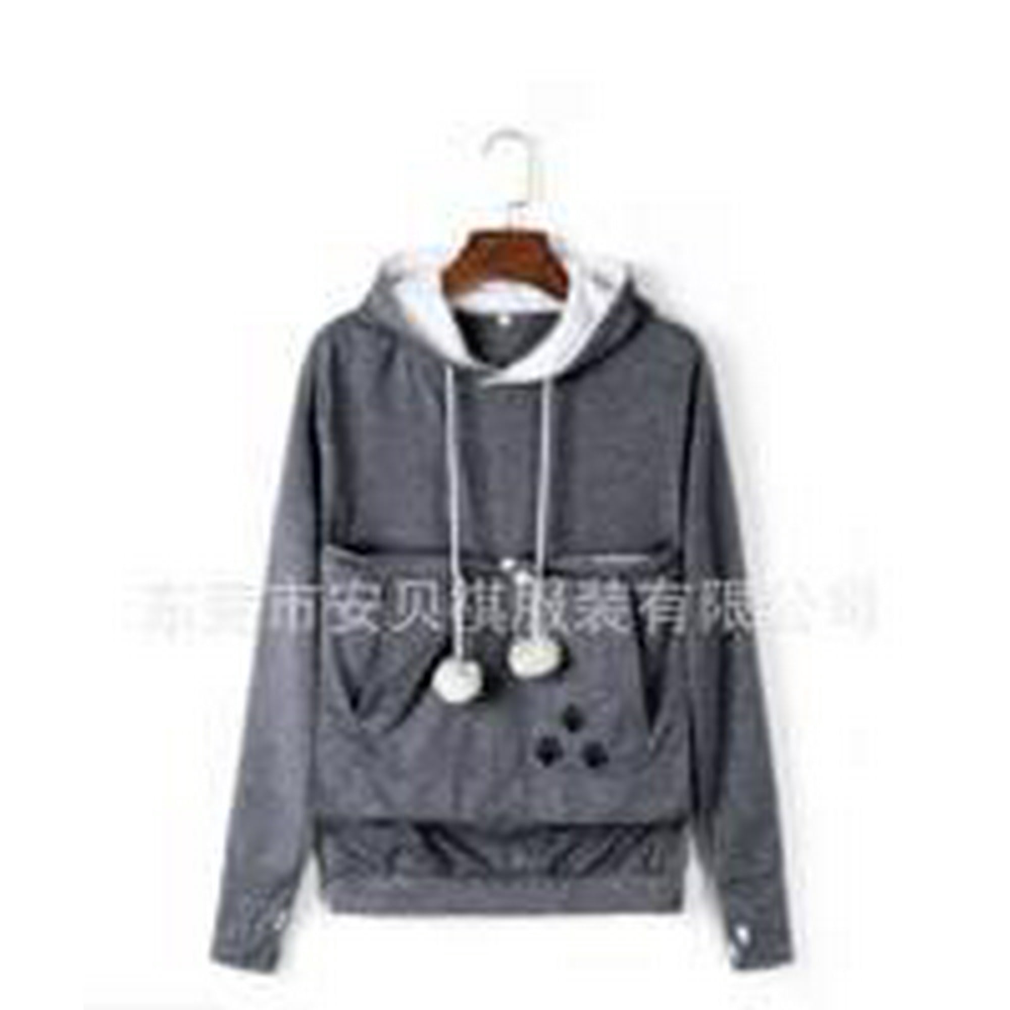 Hooded Fashion Autumn Sweatshirt with Pocket Paw Hiking Casual