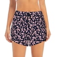 thumbnail image 2 of Balery Flower Pantalones cortos deportivos para mujer con forro y dos bolsillos, elásticos, para entrenamiento, gimnasio, yoga-Small, 2 of 7