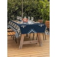 thumbnail image 2 of Outdoor Tablecloth with Umbrella Hole and Zipper, Blue Brown Boho Rectangle Table Cloth 54x80 Inch Waterproof Tablecloth, Country Southwest Tribal Abstract Motifs Picnic Table Cover for Patio Camping, 2 of 7