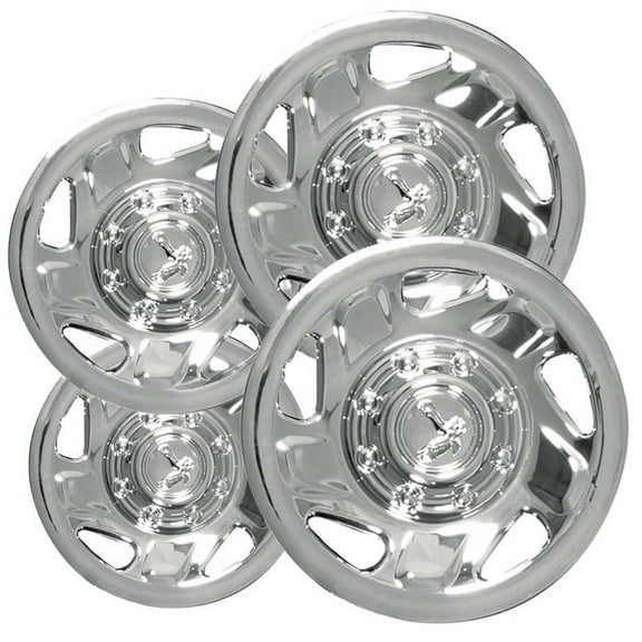 Fuel Rider Set of 4 Semi-Universal 16 inch Chrome Snap-On Hubcaps With 5 Spokes