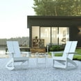 thumbnail image 2 of Flash Furniture Finn 3-Piece Adirondack Rocking Patio Chair and Side Table Set, White, 2 of 12