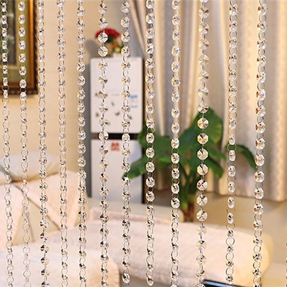 Wmqpnns New Trending 1 Piece Bead Curtains Living Room Bedroom Window Door Wedding Decor Cafe Restaurant Accessories Tassel Screen Home Decoration Transparent Todays Deals Clearance Sale