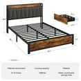 thumbnail image 2 of CazToi Full Size Platform Bed with Charging Headboard & 4 Storage Drawers Linen Upholstered No Box Spring Needed, 2 of 7