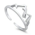 thumbnail image 3 of 7mm - Mountains Toe Band Ring 925 Sterling Silver Thin Adjustable Stylish Rings for Women, 3 of 5