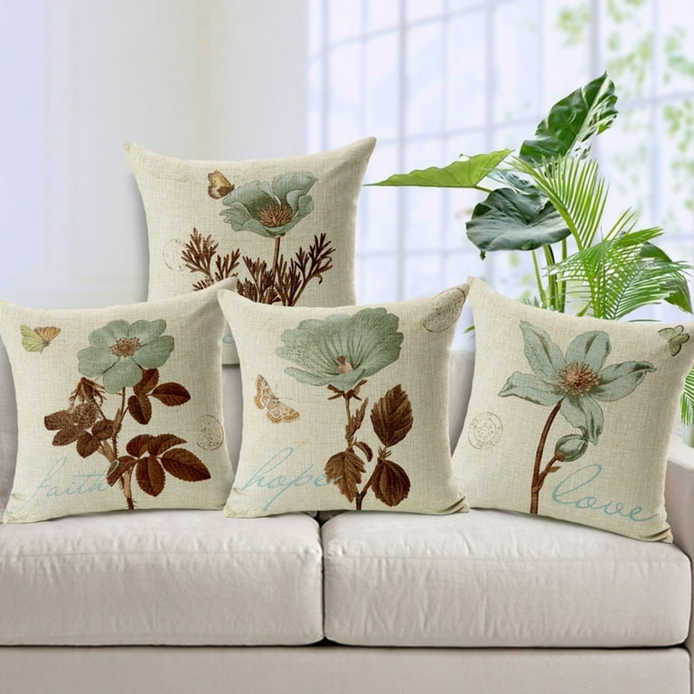Yesbay Vintage Flower Style Pillow Case Bed Sofa Square Throw