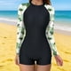 thumbnail image 5 of TaTaai Women Printed Long Sleeve One Piece Wetsuit Zip Up Modest Surf Swimsuit Stretch Ladies Diving Beach Wear UV Protection Quick-Drying Comfortable Swimwear Gift, 5 of 7