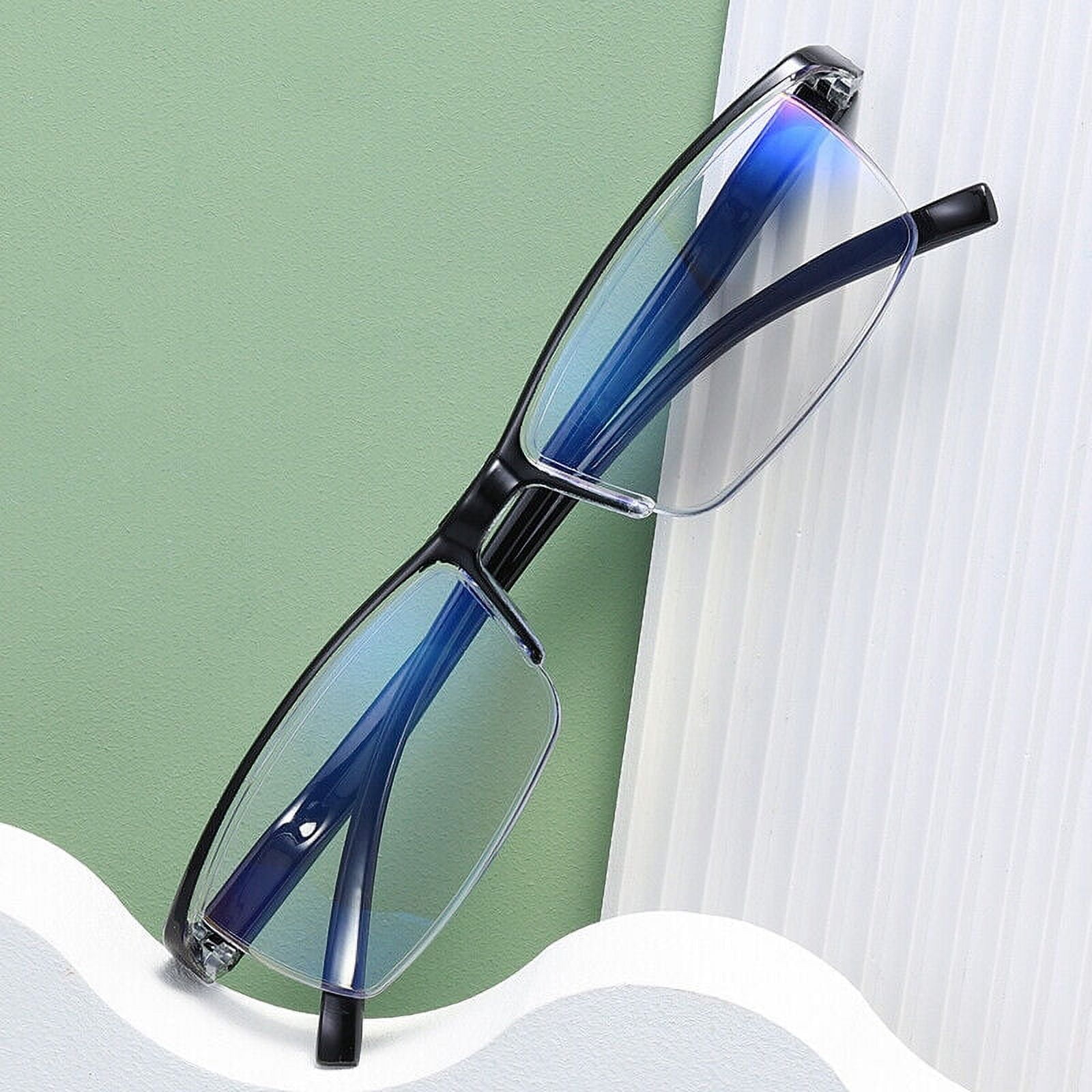 10 PK Mens Reading Glasses Readers - Rectangular Half-Frame - Lightweight & Spring Hinge - Block Harmful Blue Light +2.50