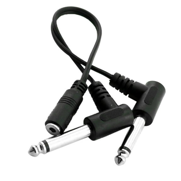 3.5mm Female 1/8'' TRS Stereo Jack To 2 Dual 1/4'' 6.35mm Mono TS Splitter ,6.35 To 3.5 Mm Jack Adapter Cable (20CM)
