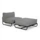thumbnail image 1 of QinaQin Sillón individual con otomán, silla accent de tela con cojín grueso y base tipo trineo, ideal para sala o recámara, 1 of 6