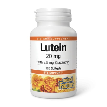 Natural Factors Lutein 20 mg, Antioxidant Support for Healthy Eyes and Skin with Zeaxanthin, 120 Softgels