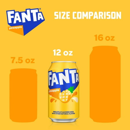 Fanta Pineapple Soda Pop Fridge Pack, 12 fl oz, 12 Pack Cans