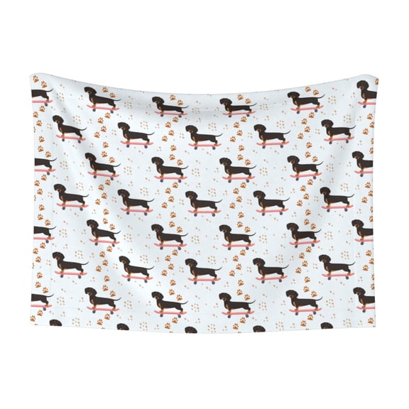 Naloa Dachshund On A Skateboard Dog Blanket, 3 Sizes Cat Blanket for Indoor Cats Large Medium Small Dog Gifts-