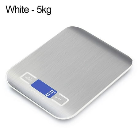 

Portable For Food Diet Postal Balance Measuring High Precision Stainless Steel Digital Kitchen Scales Electronic Scales 10KG/5KG Electronic Balance WHITE - 5KG