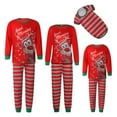 thumbnail image 2 of Wangscanis Family Matching Christmas Pajamas, Cartoon Tops with Stripe Pants Suit, 2 of 9